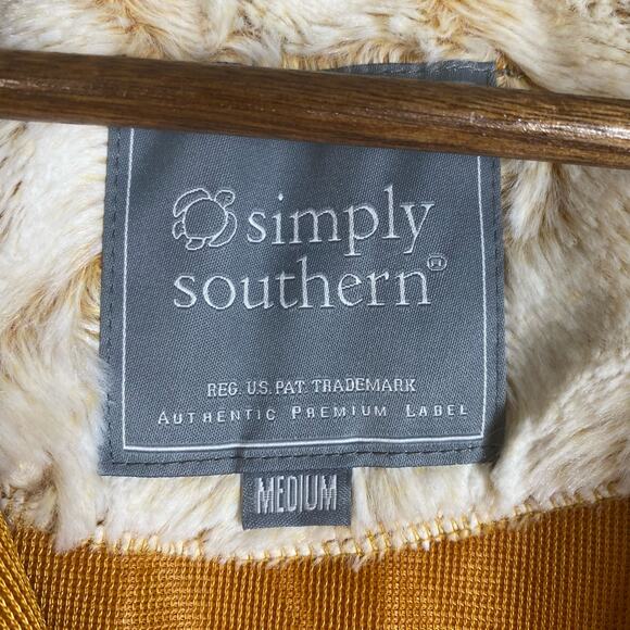 Simply Southern Size M Ripple Fleece Quarter Zip Pullover Orange Cream Soft Cozy - Picture 8 of 13